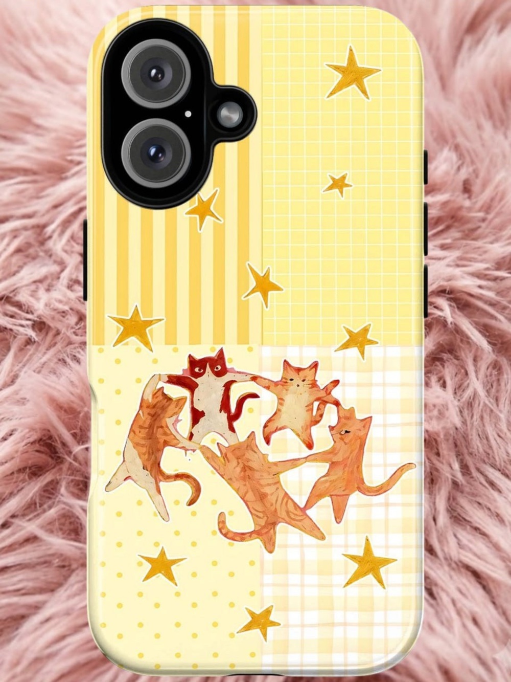 Yellow Cat Pattern Small Pets Phone Case - Picture 2 of 2